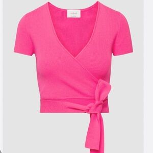 Wilfred Bright Pink Wrap Crop Top